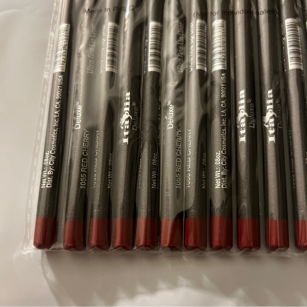 New 12PC Italia Deluxe Ultra Fine Lip Liner Set RED CHERRY - Picture 2 of 2